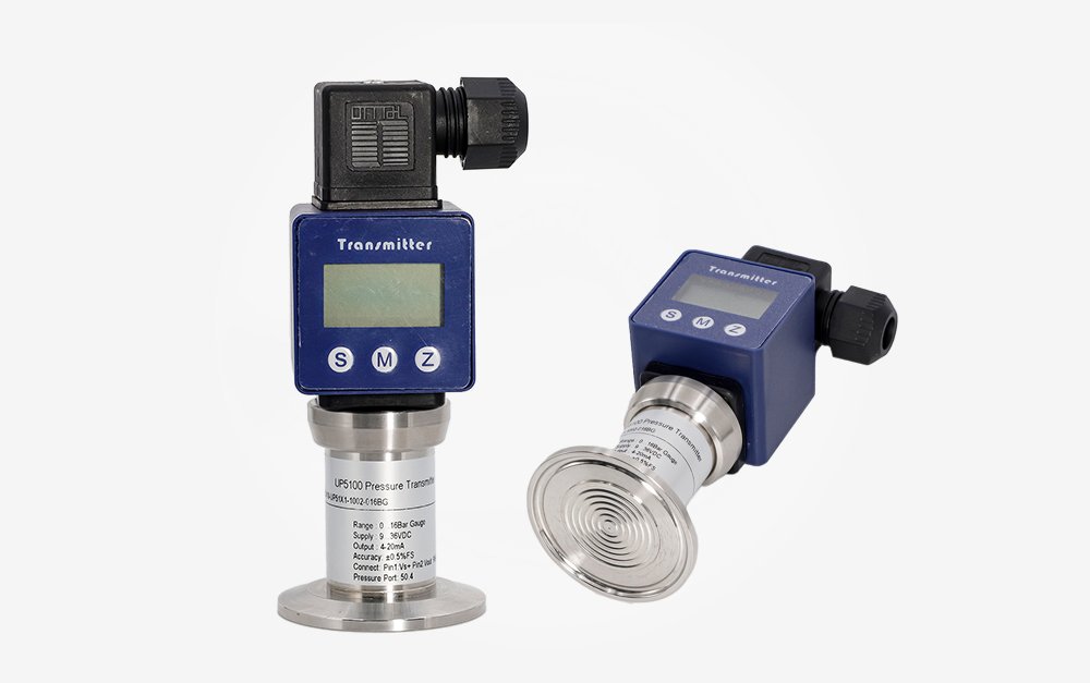 带显示卡箍式平膜压力传感器